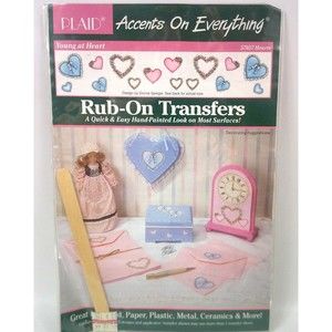 Plaid Rub on Transfers Young at Heart 57057 Hearts Vintage 1994 Crafts New
